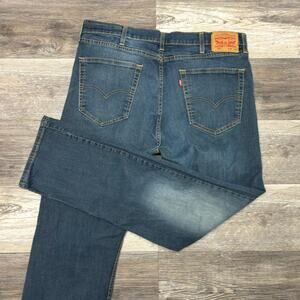 Levis 505 Red Tab Blue Mens 38x31 Regular Straight Stretch Mid Wash Denim Jeans